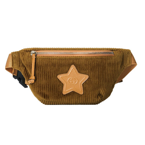 GUCCI/古馳 22新款 Gucci Love Parade 系列 童包款棕色燈芯絨尼龍星星配飾調(diào)節(jié)肩帶腰包5020952S8BN2891