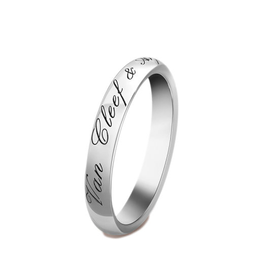 Van Cleef & Arpels/梵克雅寶 經(jīng)典Alliance Tendrement系列 鉑金Signature戒指婚素環(huán)簡約戒指環(huán)VCARO9Y500