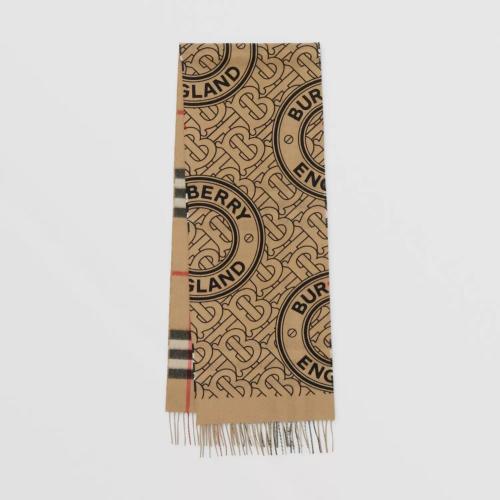  BURBERRY 21年秋冬 女士 雙面兩用格紋拼專屬標(biāo)識羊絨圍巾 80452381 預(yù)定商品1-3周發(fā)貨
