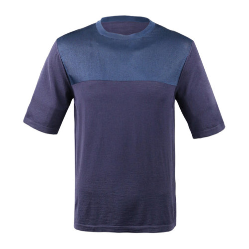 Dior Homme/迪奧桀傲 男裝 服飾 深藍(lán)色羊毛短袖男士針織衫/毛衣