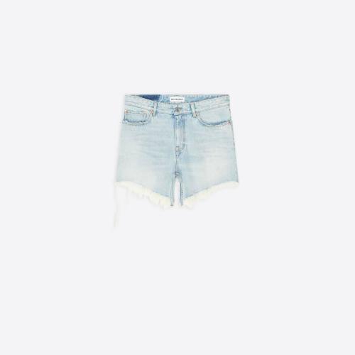  BALENCIAGA巴黎世家 22年秋冬 女士 短褲 Womens Cut-up Mini Skirt in Light Blue 704541TDW1