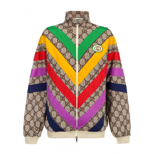 GUCCI/古馳 女裝服飾立領(lǐng)彩色條紋運(yùn)動(dòng)衫女士夾克外套