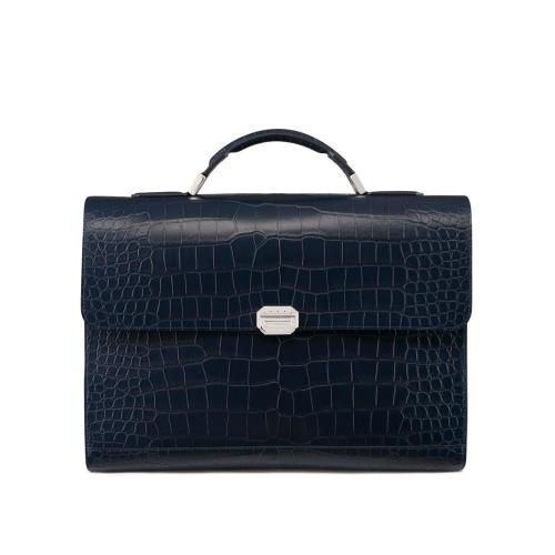  STEFANO RICCI 史蒂芬 22年春夏 男士 公文包 手工啞光鱷魚皮公文包 503951001