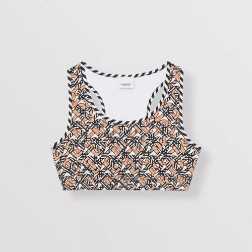  BURBERRY 22年秋冬 女士 專屬標(biāo)識印花彈力尼龍短款上衣 80563691
