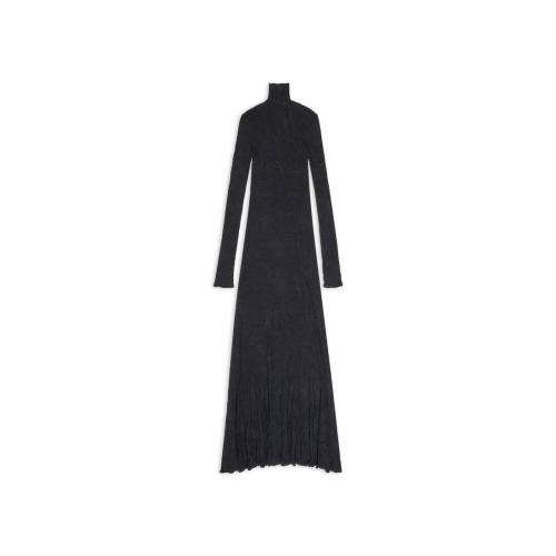  BALENCIAGA巴黎世家 22年秋冬 女士 連衣裙 Womens Maxi Godet Dress in Black 719030T3260100