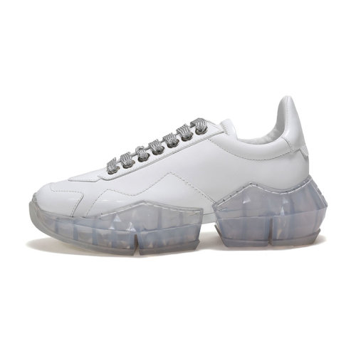 Jimmy Choo/周仰杰 女士白色棉質(zhì)休閑運動鞋 DIAMONDFCAT