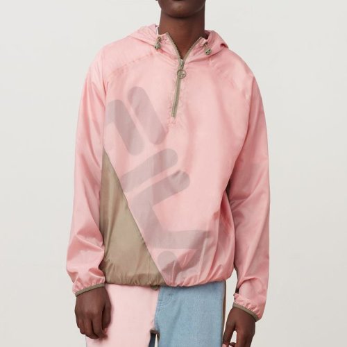 FILA/斐樂(lè) ? Cohen半透明 半拉鏈?zhǔn)? 經(jīng)典防撕裂男士運(yùn)動(dòng)風(fēng)衣LM1834AP