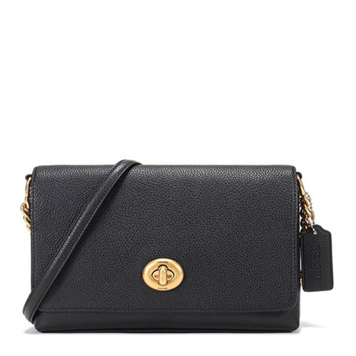 COACH/蔻馳【專柜款】Crosstown系列女士純色皮革旋扣翻蓋開合單肩包斜挎包女包 1494 多色可選