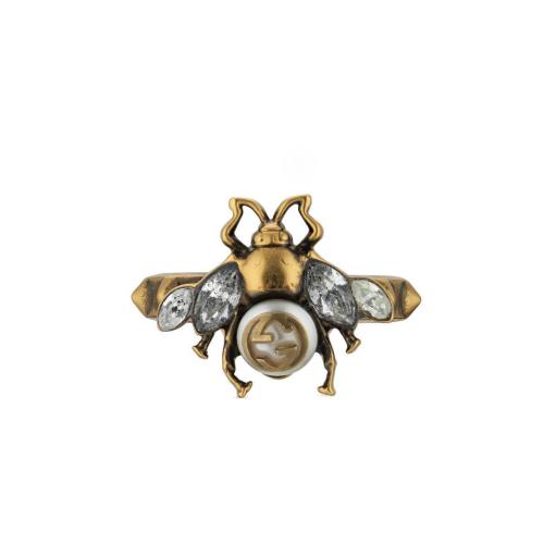  GUCCI古馳 22年秋冬 女士 互扣式雙G蜜蜂戒指 629923 J1D51 8516