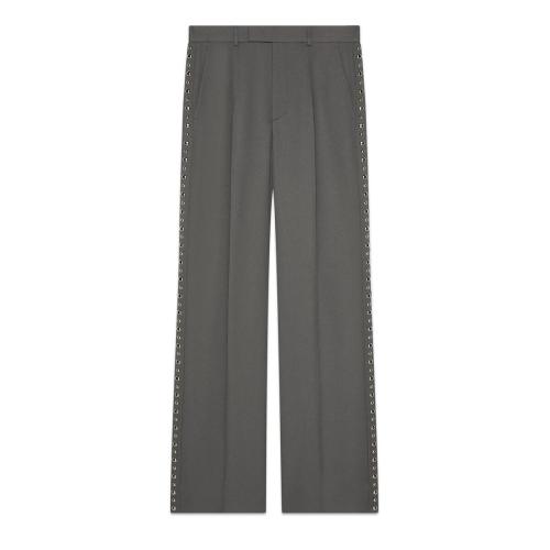  GUCCI古馳 22年秋冬 男士 鉚釘刺繡長褲 710527 ZAKGX 1101