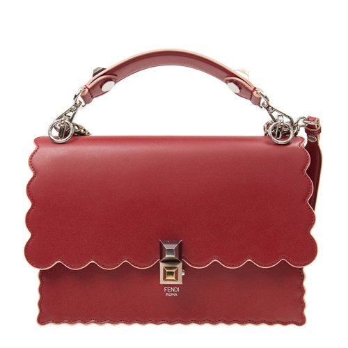 FENDI/芬迪 KAN I系列女士純色牛皮花邊裝飾經(jīng)典字母徽標(biāo)印花卡扣翻蓋開合單肩包斜挎包手提包女包 8BT283-A18Q 多色可選