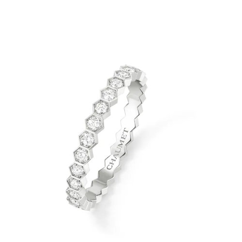 Chaumet/尚美 經(jīng)典BEE MY LOVE系列 18k金白金愛(ài)?巢滿鉆戒指 081891