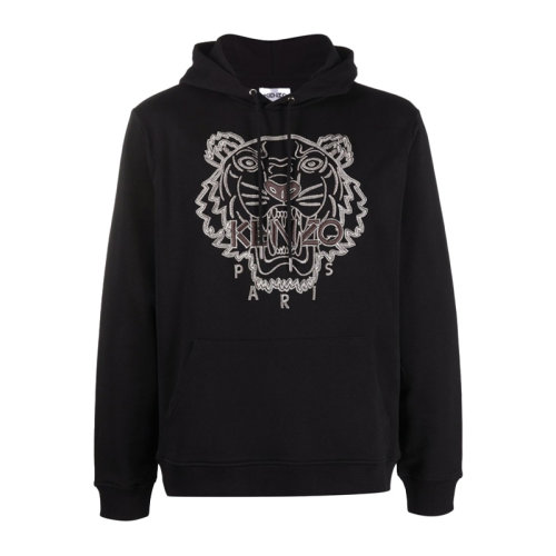Kenzo/高田賢三 男士黑色刺繡老虎連帽衫衛(wèi)衣 FB65SW3344XF-99