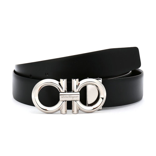 Salvatore Ferragamo/菲拉格慕 男士牛皮板扣式雙面皮帶腰帶 679939