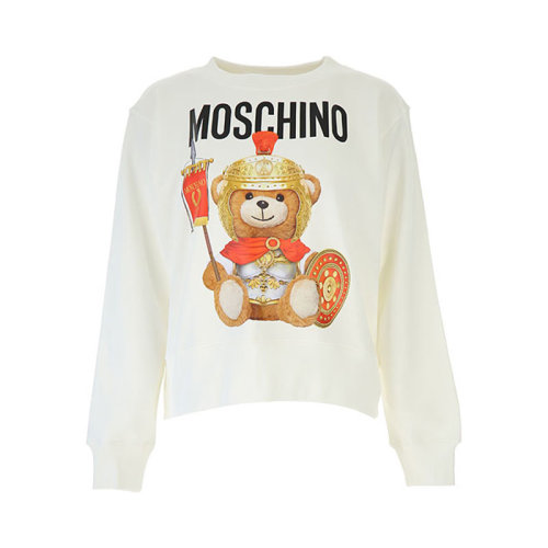 MOSCHINO/莫斯奇諾  女裝 時尚百搭 品牌字母LOGO 圓領(lǐng) 女士白色棉質(zhì)衛(wèi)衣 V170255272002  HKY015C