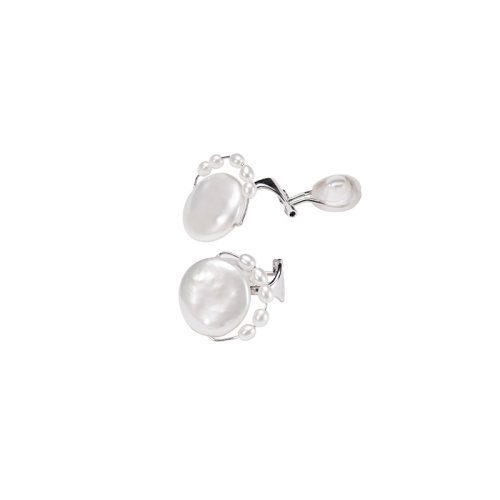 GeleiStory/GeleiStory優(yōu)雅系列扁圓珍珠耳夾palms掌心 店鋪特惠