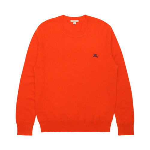 BURBERRY/博柏利 男士橙色山羊絨混紡棉質(zhì)徽標(biāo)圓領(lǐng)針織衫 3948487