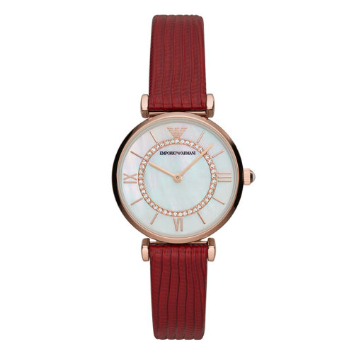 Emporio Armani/安普里奧阿瑪尼手表摩天輪 皮帶經(jīng)典時尚歐美表休閑石英女士腕表 生日禮物送女友 AR11322