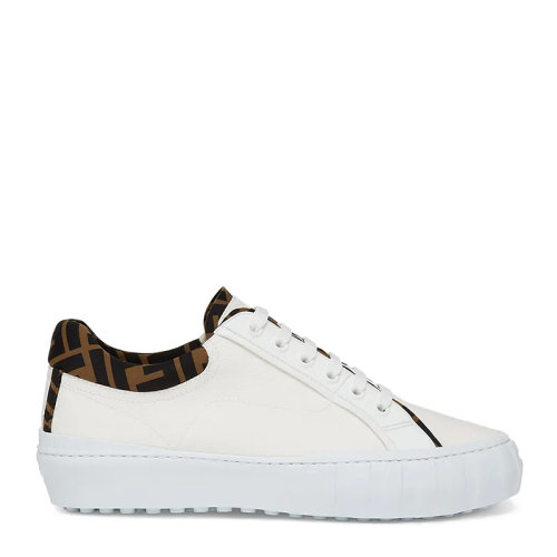 FENDI 芬迪 男士 鞋靴 21春夏 白色鞋尾老花帆布低幫圓頭系帶運(yùn)動(dòng)鞋  男士休閑運(yùn)動(dòng)鞋