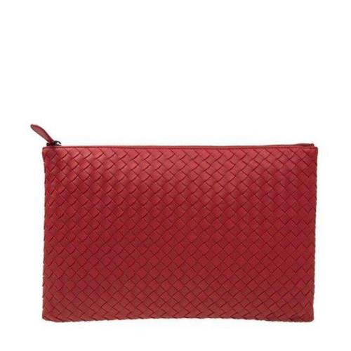 Bottega Veneta/葆蝶家 BV男包 男士黑色經(jīng)典編織皮質(zhì)手拿包355261V00101000