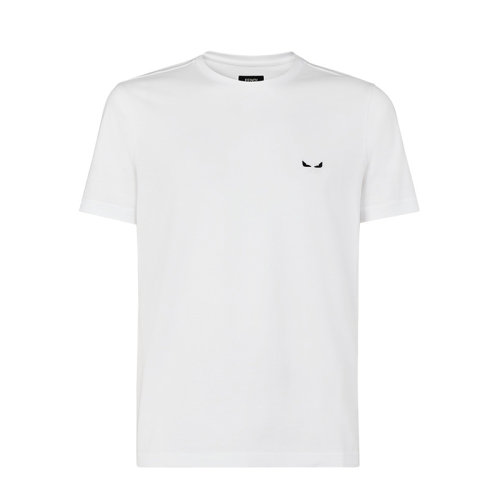 FENDI/芬迪  20春夏新款男士Bag Bugs眼睛白色純棉短袖T恤 FY0894A875F0QA0