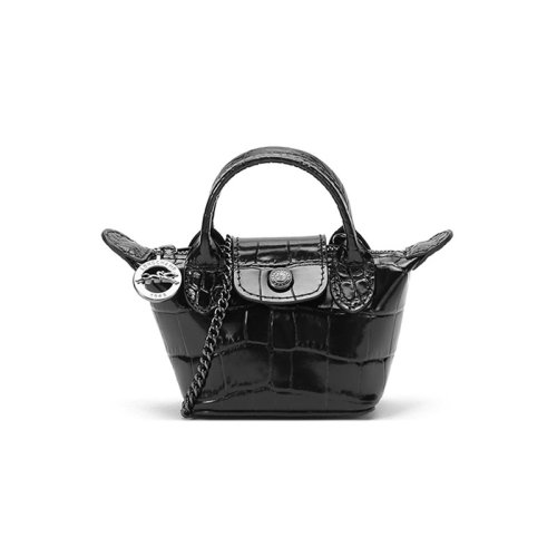 Longchamp/瓏驤  女士LE PLIAGE CUIR系列迷你款牛皮手提單肩斜挎包鏈條包零錢包 10099 HVC