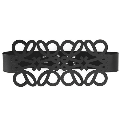 LOEWE/羅意威新款 Anagram系列 女士黑色牛皮革鏤空腰帶S540Y21L12-1100
