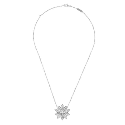 Van Cleef & Arpels/梵克雅寶 經(jīng)典Lotus系列 18k金白金鑲嵌鉆石中號(hào)蓮花胸針VCARO6P800