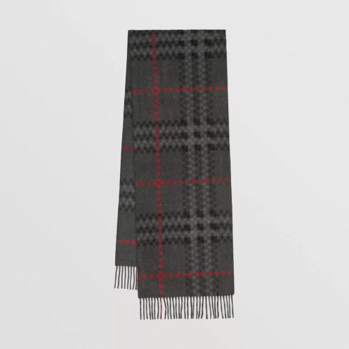  BURBERRY 22年秋冬 女士 像素感格紋羊絨圍巾 80650601