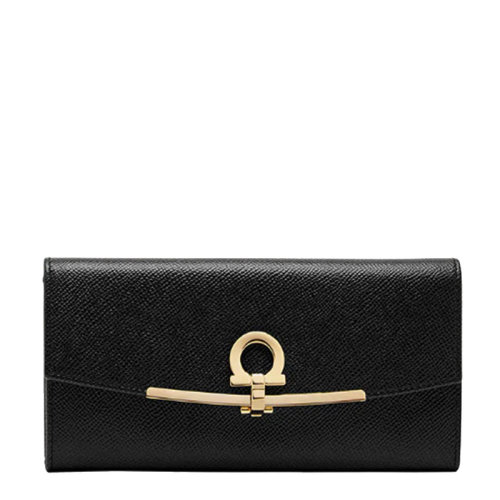 Salvatore Ferragamo/菲拉格慕 女士 女包 黑色皮革卡包錢包 22D150 683312