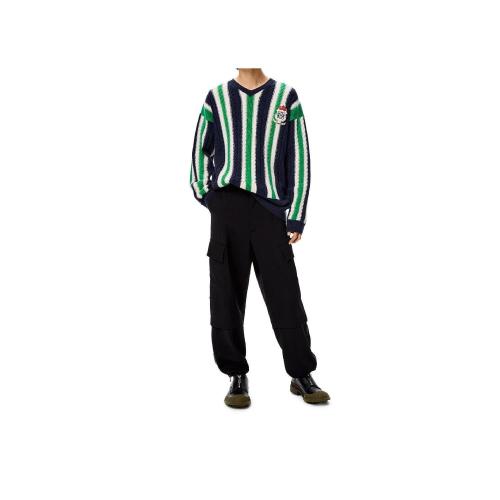  LOEWE羅意威 22年秋冬 男士 針織衫 Stripe V-neck sweater in wool H800Y14K22-5532