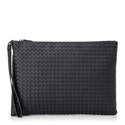 Bottega Veneta/葆蝶家  寶緹嘉女包 intrecciato系列 女士黑色皮質(zhì)時(shí)尚編織拉鏈?zhǔn)帜冒?442242V001O8522