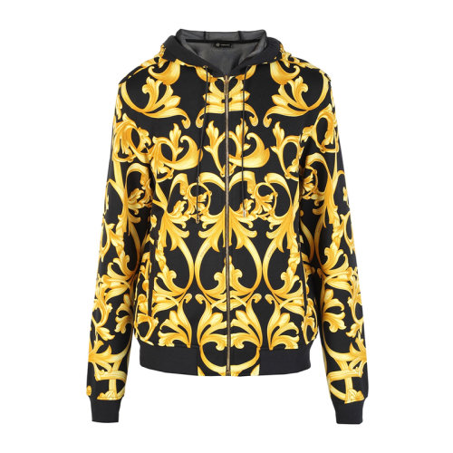 VERSACE/范思哲 男士拼色經(jīng)典巴洛克圖案印花裝飾長袖上衣外套夾克連帽衫運動衫 A71152-A215827-A732