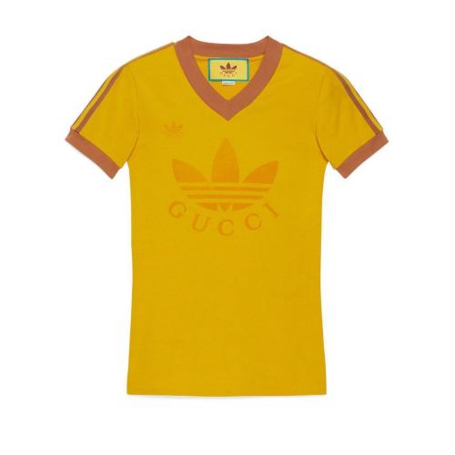  GUCCI古馳 22年秋冬 女士 adidas x Gucci聯(lián)名系列V領(lǐng)T恤 693636 XJEBZ 7219