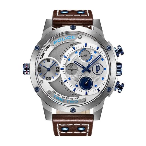 Police/警察 男士多功能表盤皮帶石英手表PL.14536JS/04