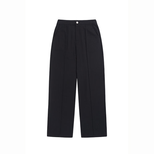 SHOKAY/繡嘉 女士西褲 垂墜直筒黑色拖地