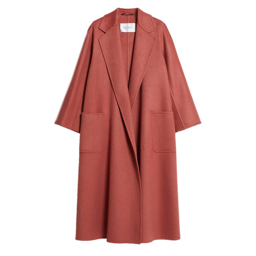 MaxMara/麥絲瑪拉 22年秋冬新款 LUDMILL系列 女士胭脂紅色羊絨大衣1016052906013