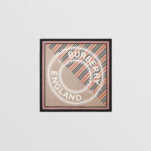  BURBERRY 22年秋冬 女士 蒙太奇印花絲質(zhì)方巾 80495991