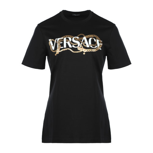 VERSACE/范思哲22春夏字母徽標(biāo)女士短袖T恤10041531A02991
