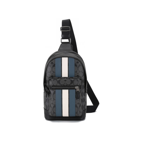 COACH/蔻馳  男士涂層帆布/配皮單肩斜挎包胸包 2999