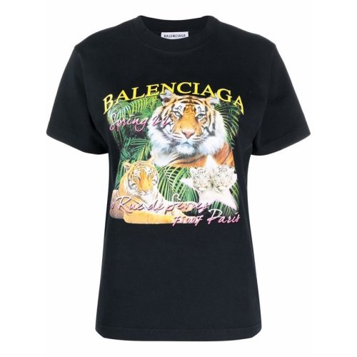  Balenciaga/巴黎世家 女士黑色棉質短袖T恤 670943-TLVH2-0100 PLFSX