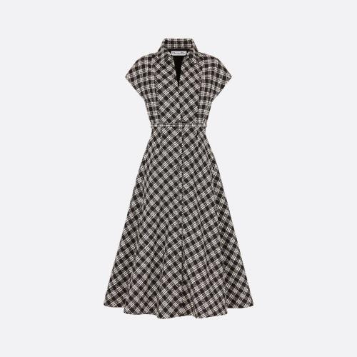  DIOR迪奧 22年秋冬 女士 連衣裙 Robe mi-longue a ceinture 251R31A1248_X9330