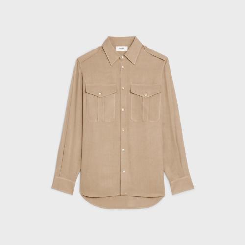  CELINE賽琳思琳 22年秋冬 女士 長(zhǎng)袖襯衫 CHEMISE REPORTER VISCOSE LéGERE 2C702933K.02BG