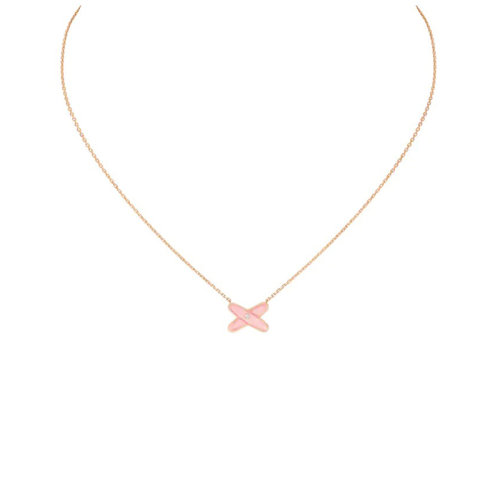 Chaumet/尚美  Jeux de Liens系列 女士18k金玫瑰金鉆石粉紅蛋白石吊墜082996