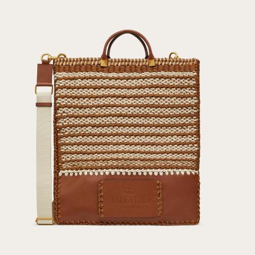  VALENTINO華倫天奴 22年秋冬 男士 手提包 Cabas plat Valentino Garavani Crochet Bags en ti