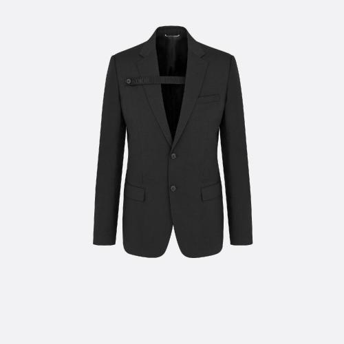  DIOR迪奧 22年秋冬 男士 夾克 單西-黑色初剪羊毛dior紐扣門襟 013C214A3226_C900