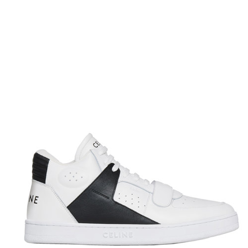 CELINE/賽琳 22年早春新款 CT-02系列 女士熒光白/黑色牛皮革做舊處理中幫運(yùn)動(dòng)鞋343193338C.01OK