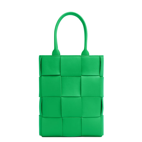 Bottega Veneta/葆蝶家 22新款Cassette系列 女士鸚鵡綠色I(xiàn)ntreccio羊皮革編織單肩手提包709341VMAY13722