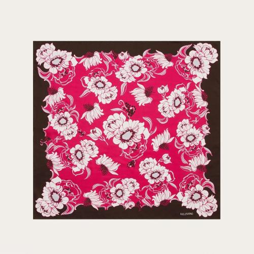  VALENTINO華倫天奴 22年秋冬 女士 圍巾 FOULARD IMPRIMé STREET FLOWERS DAISYLAND EN SERG