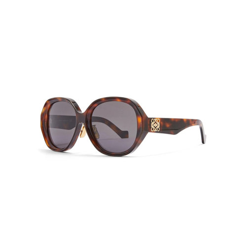 LOEWE/羅意威 22年春夏新款 女士煙熏灰色鏡片深玳瑁棕色醋酸纖維鏡框橢圓太陽(yáng)鏡墨鏡G832270X05-4036